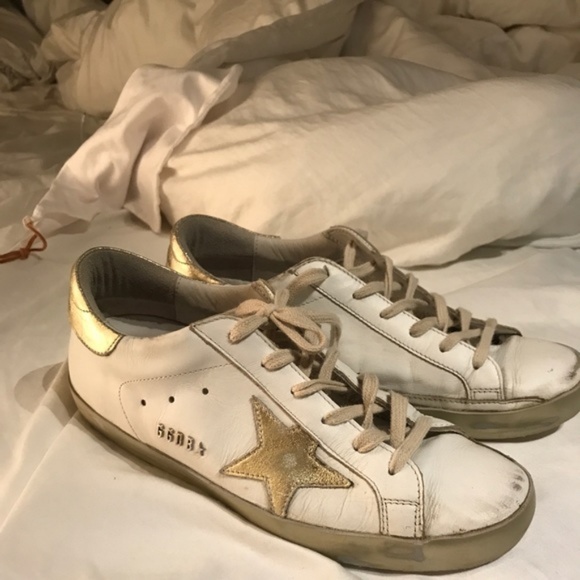 golden goose superstar e37 sparkle leather trainers